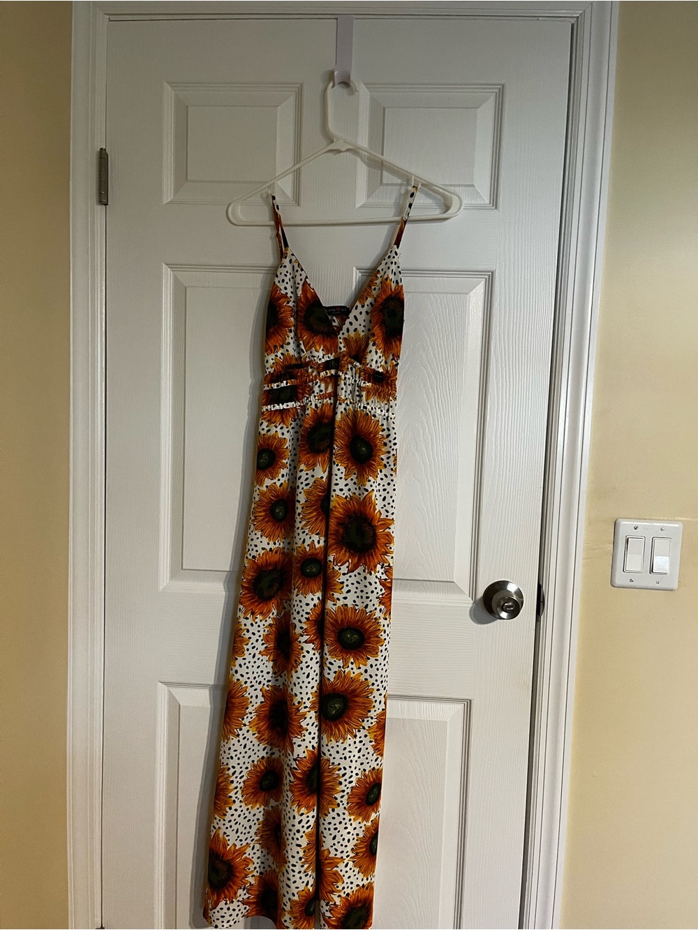 Absolutely Sunflower Maxi Dress - White & Orange